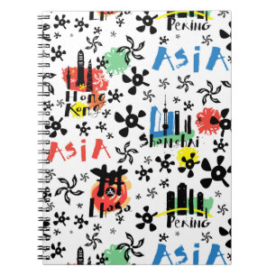 Azië   Symbolen Patroon Notitieboek