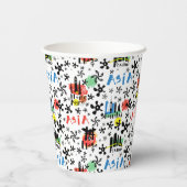 Azië | Symbolen Patroon Papieren Bekers (Achterkant)