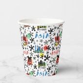 Azië | Symbolen Patroon Papieren Bekers (Voorkant)