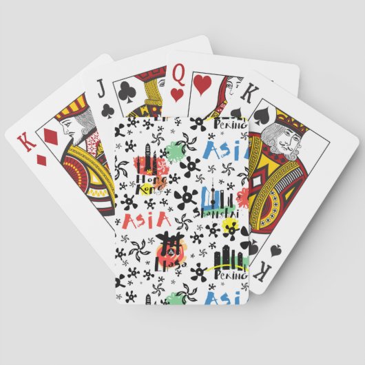 Azië | Symbolen Patroon Pokerkaarten (Achterkant)
