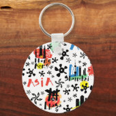 Azië | Symbolen Patroon Sleutelhanger (Voorkant)