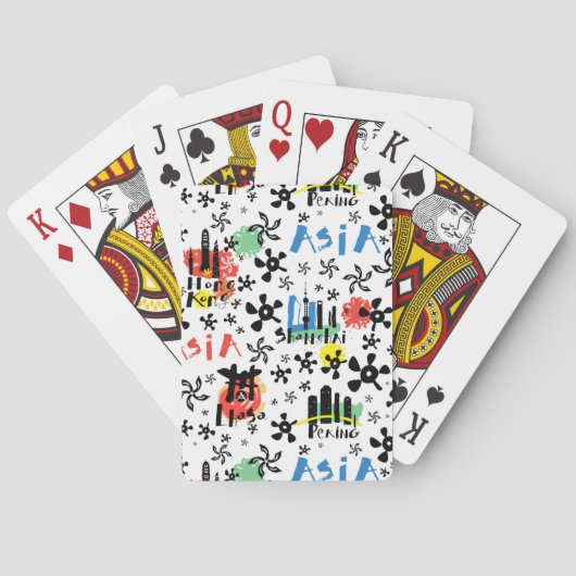 Azië | Symbolen Patroon Speelkaarten (Achterkant)