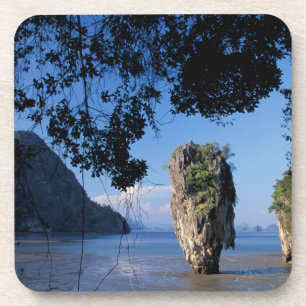 Azië, Thailand, Ao Phangnga NP, kustlijn, Karst Bier Onderzetter