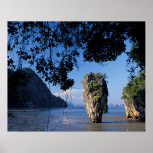 Azië, Thailand, Ao Phangnga NP, kustlijn, Karst Poster