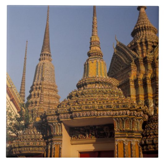 Azië, Thailand, Bangkok, Wat Po, oudste stad Tegeltje (Voorkant)