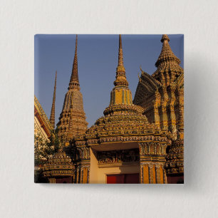 Azië, Thailand, Bangkok, Wat Po, oudste van de sta Vierkante Button 5,1 Cm
