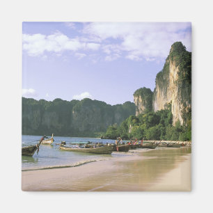 Azië, Thailand, Krabi. West Railay Beach, lang Magneet