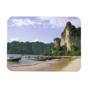 Azië, Thailand, Krabi. West Railay Beach, lang Magneet
