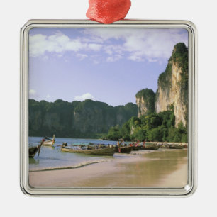 Azië, Thailand, Krabi. West Railay Beach, lang Metalen Ornament