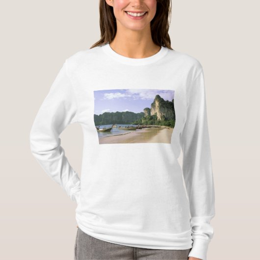 Azië, Thailand, Krabi. West Railay Beach, lang T-shirt (Voorkant)