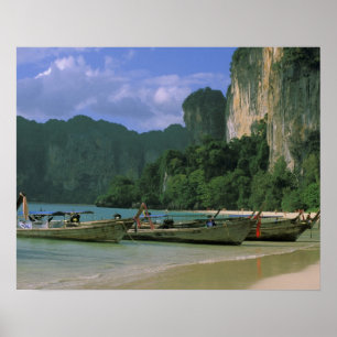 Azië, Thailand, Krabi. West Railay-strand, Poster