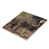 Azië, Thailand, Lampang Bowing met pet - Thai Tegeltje (Zijkant)