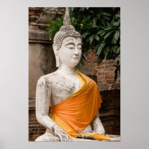 Azië, Thailand, Siam, Boeddha bij Ayutthaya Poster