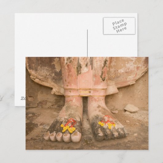 Azië Thailand, Sukhothai, Boeddha's voeten en Briefkaart (Voorkant / Achterkant)