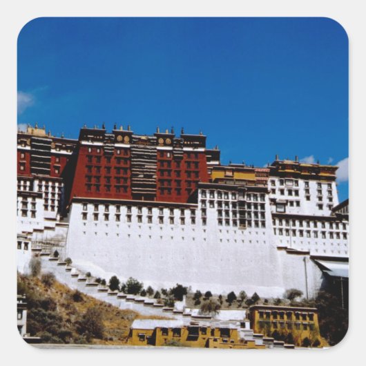 Azië, Tibet, Lhasa, Potala Palace, ook bekend als Vierkante Sticker (Voorkant)