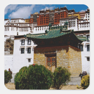 Azië, Tibet, Lhasa, Potala-paleis ook bekend als R Vierkante Sticker