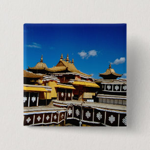 Azië, Tibet, Lhasa, Potala-paleis ook Rode Vierkante Button 5,1 Cm
