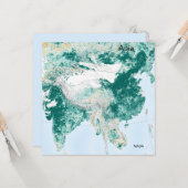 Azië vanuit de ruimte, NASA Satellite Afbeelding Kaart (Voorkant / Achterkant in situ)