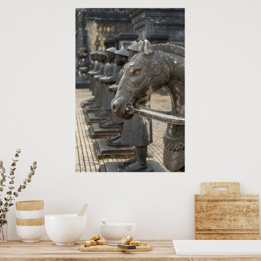 Azië, Vietnam. Cellen en standbeelden Poster (Keuken)