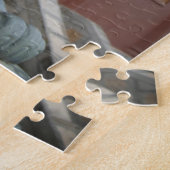 Azië, Vietnam. Lionbeeldhouwwerk in Chau Doc Legpuzzel (Zijkant)