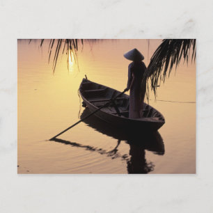Azië, Vietnam, Mekong Delta, Can Tho. Avond Briefkaart