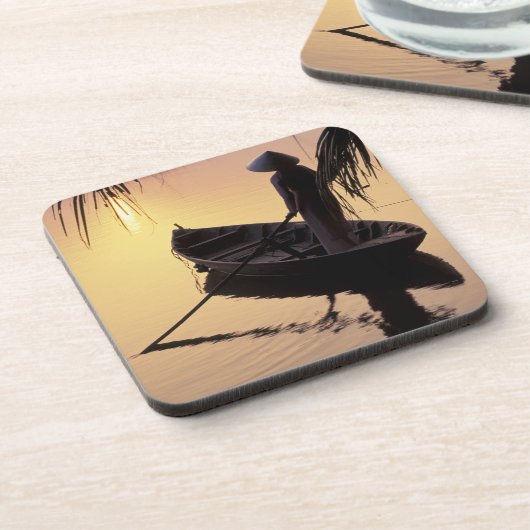 Azië, Vietnam, Mekong Delta, kan dat. Avond Bier Onderzetter (Linkerzijde)