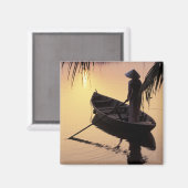 Azië, Vietnam, Mekong Delta, kan dat. Avond Magneet (Voorkant / Achterkant)