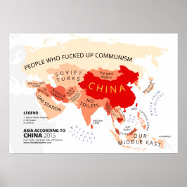 Azië Volgens China Poster