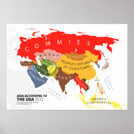 Azië Volgens de Verenigde Staten Poster