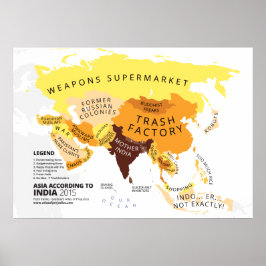 Azië Volgens India Poster
