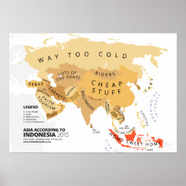 Azië Volgens Indonesië Poster