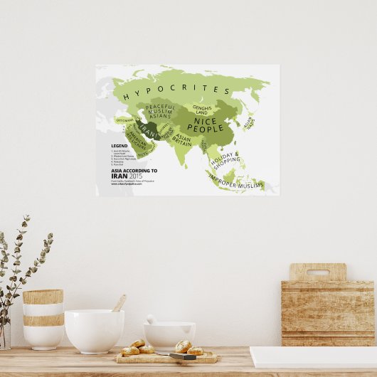 Azië Volgens Iran Poster (Keuken)