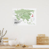 Azië Volgens Japan Poster (Keuken)