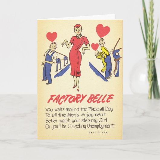  azijn Valentijn- Belle van de werkplek, Feestdagen Kaart (Voorkant)