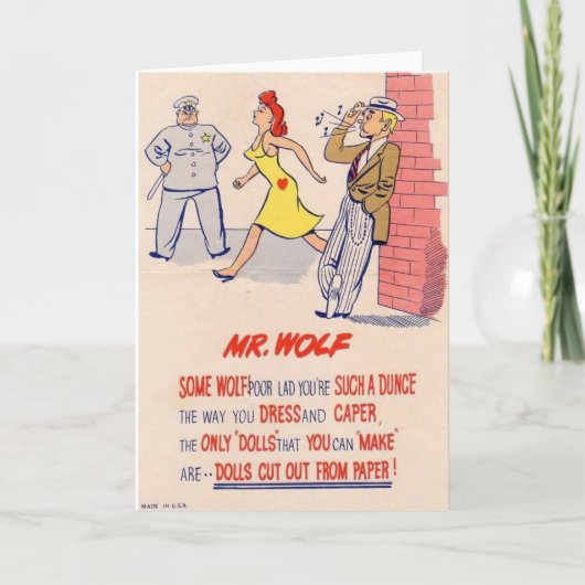  azijn Valentijn - de heer Wolf, Feestdagen Kaart (Voorkant)