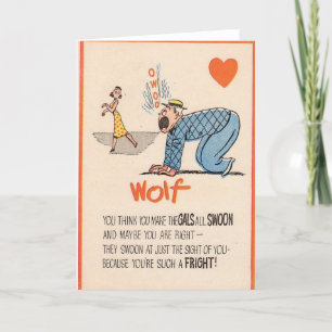  azijn Valentijn - De wolf huilen, Feestdagen Kaart