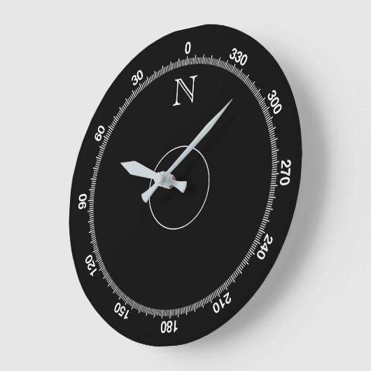 Azimuth Compass Novelty Wall Clock Grote Klok (Hoek)