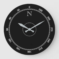Azimuth Compass Novelty Wall Clock