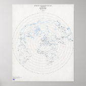 Azimuthal wereldkaart Barcelona Poster (Voorkant)