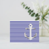 Aziza Stripes en Marine Blue Seaman Briefkaart (Staand voorkant)