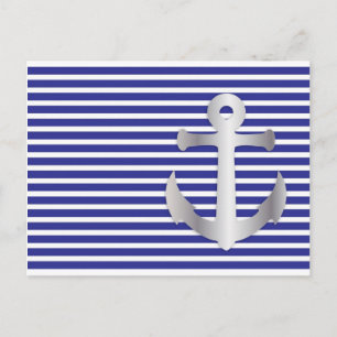 Aziza Stripes en Marine Blue Seaman Briefkaart