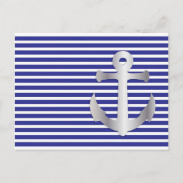 Aziza Stripes en Marine Blue Seaman Briefkaart