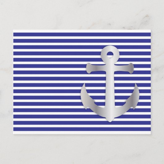 Aziza Stripes en Marine Blue Seaman Briefkaart (Voorkant)