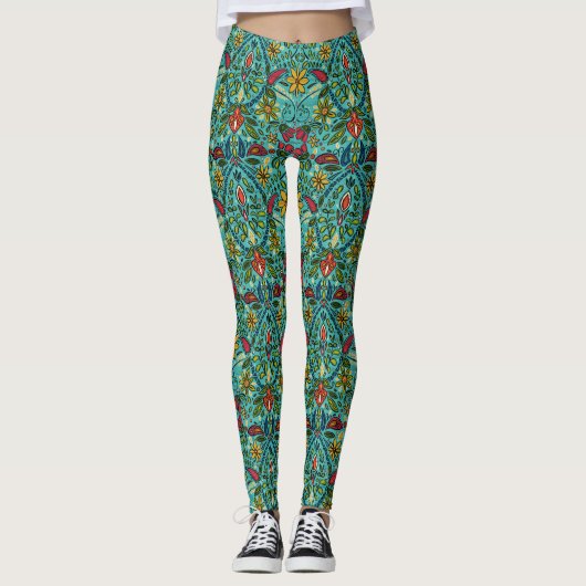 aziza turquoise leggings (Voorkant)