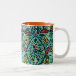 aziza turquoise tweekleurige koffiemok