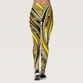 Aziza Yellow en zwarte Leggings (Achterkant)