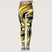 Aziza Yellow en zwarte Leggings