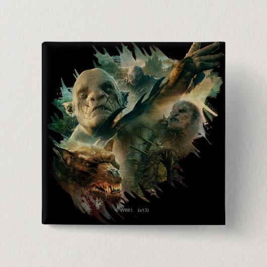 Azog, Narzug en Bolg Graphic Vierkante Button 5,1 Cm (Voorkant)