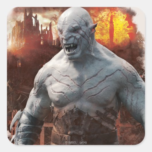 Azog & Orcs Silhouette Graphic Vierkante Sticker (Voorkant)