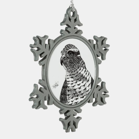 Azor. Goshawk. Tin Sneeuwvlok Ornament (Links)